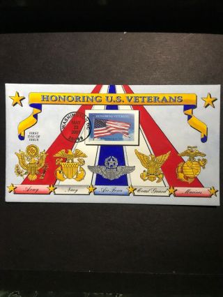 Us Sc 3508 Vets.  Hand Painted Cachet Fdc Artist Proof By Barbara Montgomery