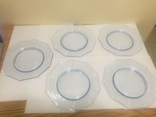 5 Cambridge Decagon Light Blue 10 " Dinner Plates