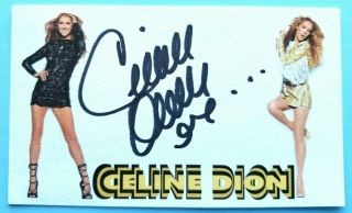 Celine Dion " The Prayer  My Heart Will Go On " Autographed 3x5 Index Card