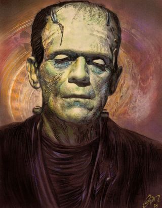 2/50 Boris Karloff Bride Of Frankenstein Art Print W/coa Sgn Frederick Cooper