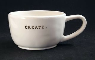 Rare Hard To Find Rae Dunn Magenta Exclusive " Create " Soup/coffee Mug Exc Cond