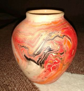 Nemadji American Pottery Vibrant Colors Vase Pot Planter