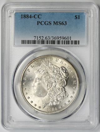 1884 - Cc Morgan Dollar $1 Ms 63 Pcgs