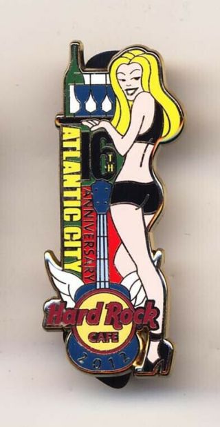 Hard Rock Cafe Atlantic City 2012 16th Anniversary Bikini Girl Pin - Le - 70080