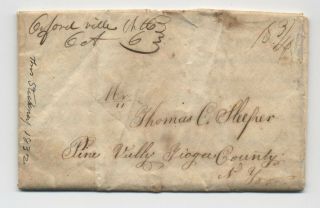 1832 Orfordville Nh Manuscript Stampless Folded Letter Pine Valley Ny [5249.  135]