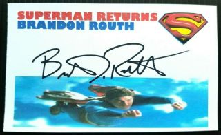" Superman Returns " Brandon Routh Autographed 3x5 Index Card
