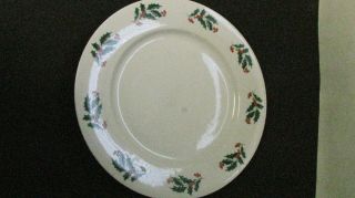 Set Of 3 Holly And Berries Made In China 10.  5 " Dinner Plates
