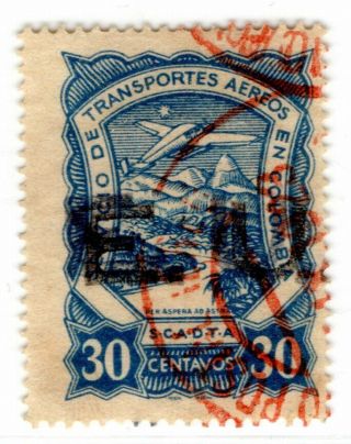 Usa - Colombia - Scadta Consular 30c W/ Double Ovpt - Signed - Sc Cleu29 - Rrrr