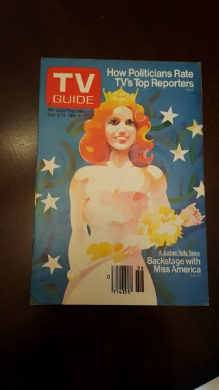 Tv Guide Sept.  5,  1981 Miss America.  L.  A.  Edition.