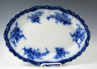 Antique Flow Blue Touraine Pattern 15 " Platter By Stanley