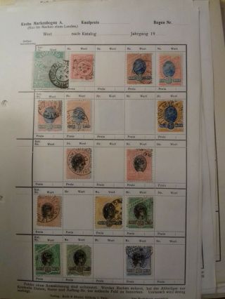 1870 - 1930 Brazil.  Accumulation of mostly on 12 old approval pages. 3