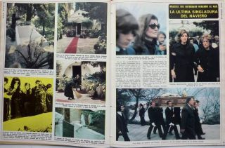 Jackie Kennedy At Aristotle Onassis Funeral = 7 Pages 1975 Spanish Clipping