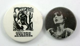 Siouxsie And The Banshees Button Badges 2 X Vintage Pin Badges Siouxsie Sioux