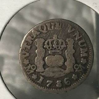 1736 Mo Mexico Silver 1/2 Reale Better Grade Coin