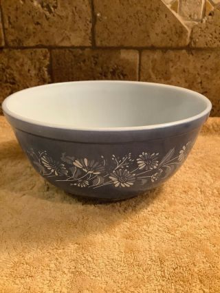 Vintage Pyrex Colonial Mist Blue & White Flowers Mixing Bowl 403 2.  5 Qt Ex Cond