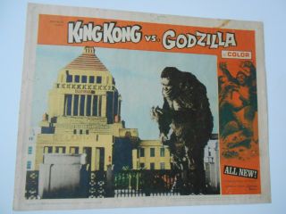 King Kong Vs Godzilla Lobby Card 6 Famous Movie Poster Monsters Horror