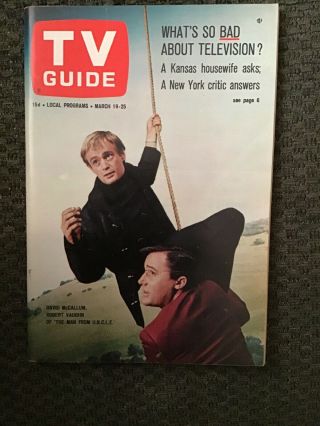 1966 Nyc Ed.  Tv Guide Man From Uncle David Mccallum Vaughn (vg,  Near) D.  Reed