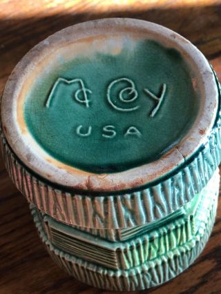 Vintage McCoy Green Basketweave Flower Pot 2