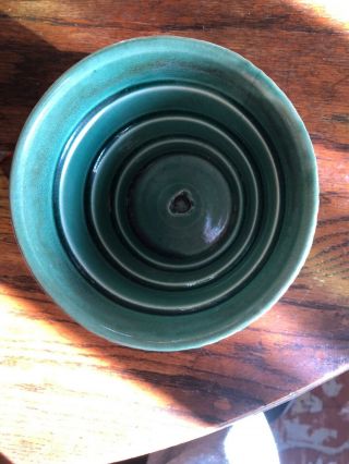 Vintage McCoy Green Basketweave Flower Pot 3