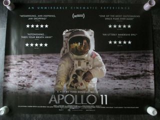 Apollo 11 Uk Movie Poster Quad Double - Sided 2019 Cinema Poster Rare