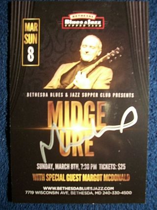 Midge Ure Thin Lizzy Ultravox Autographed Concert Ad Rare