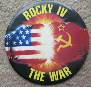 Vintage 1985 Rocky Iv The War 6 Inch Pin Pinback Button Movie Memorabilia