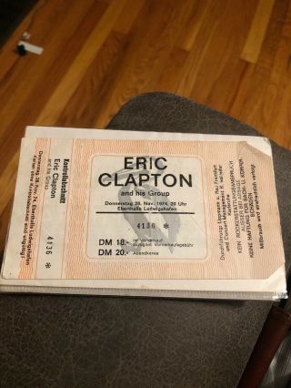 Eric Clapton And His Group Concert Ticket Stub November 28 1974 Germany Rare
