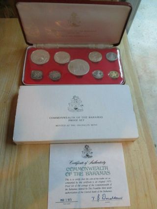 1975 Commonwealth Of The Bahamas Proof Set,  Minted At The Franklin