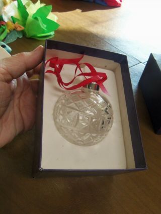 Waterford Marquis Ball Christmas Tree Ornament Hand Cut Crystal 2.  75 " Germany