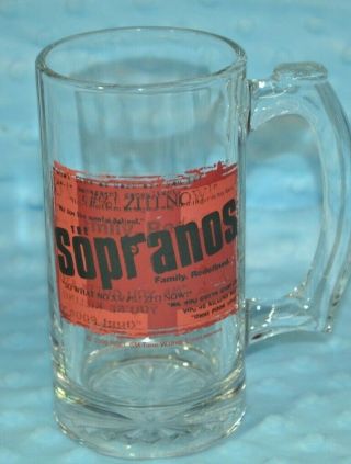 The Sopranos Glass Beer Mug Official Hbo 2000 Drinkware Bar Gangster Collectible