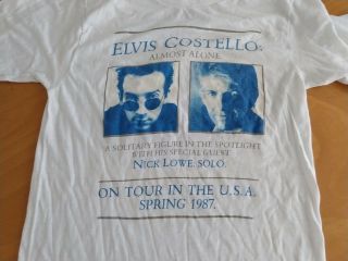 Elvis Costello Nick Lowe Vintage 1987 Shirt Large Almost Alone