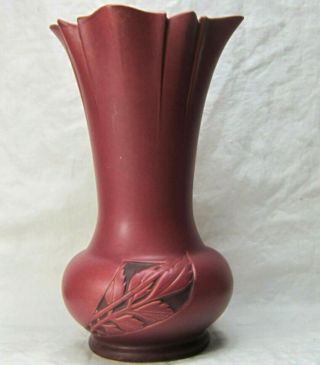 Large 14.  5 " Roseville Pottery Silhouette 789 - 14 Red Vase 1950 