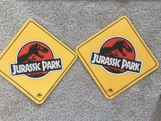 Rare Jurassic Park Movie Promo Yield Signs (video Stores 1994)