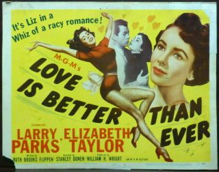 Elizabeth Taylor 1952 Lobby Title Card Love Is Better Than Ever