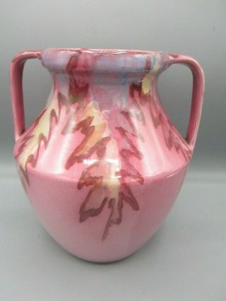 Vintage Weller Juneau Double Handled Vase Unusual 8 3/4 " Size