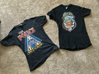 2 Vintage 1981 Police North American Tour & Ghost In The Machine T Shirts Small