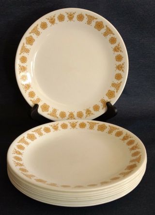 Vintage “butterfly Gold” Corelle By Corning Tableware 8 Salad Plates