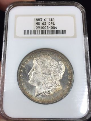 1883 - O Ms63 Dpl Ngc Fatty Morgan Silver Dollar Dmpl Deep Mirror Proof - Like Toned