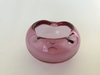 Mcm - Blenko Rose (pink) Glass Ashtray 5 "