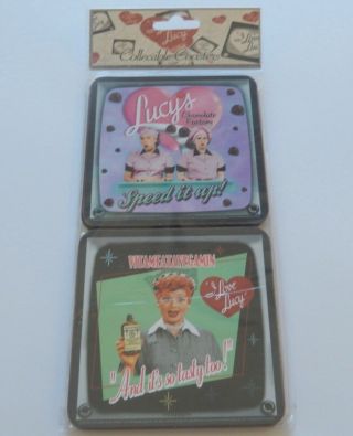 I Love Lucy Coasters - Set Of Four - 4 Different Pictures - Lucy Ethel Fred Ricky