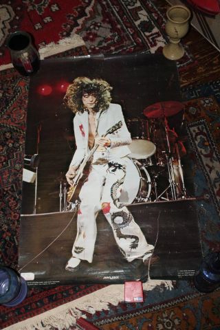 1977 Led Zeppelin Jimmy Page On Stage Poster 23 " X 35 "