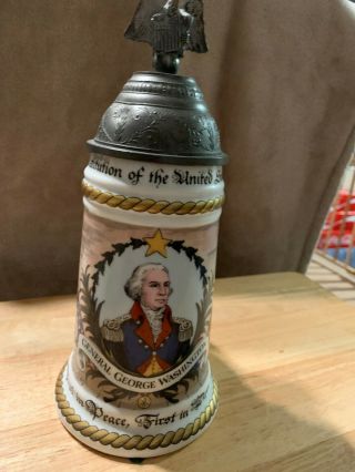 Rare General George Washington Authentic German Beer Stein Limited Edition