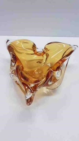 Vintage (1950 - 1960) Chalet Hand Blown Art Glass Amber - Canadian Art Glass 2