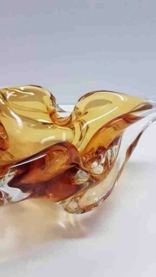 Vintage (1950 - 1960) Chalet Hand Blown Art Glass Amber - Canadian Art Glass 3