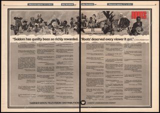 Roots_original 1977 Trade Print Ad 3pg.  Promo / Poster_tv Ratings_alex Haley