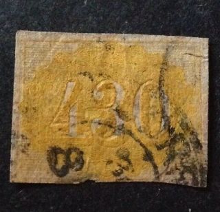 Brazil 1854 430 R Yellow Stamp Vfu