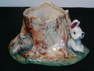 Antique Newcomb Inc. ,  Rose Lee,  N.  J.  Art Pottery - Tree W/ Rabbit Emerging