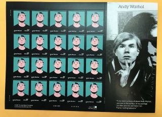 Scott 3652 Andy Warhol Stamp Pane Of 20 Stamps 37 Cent Stamps Mnh - Imaculate