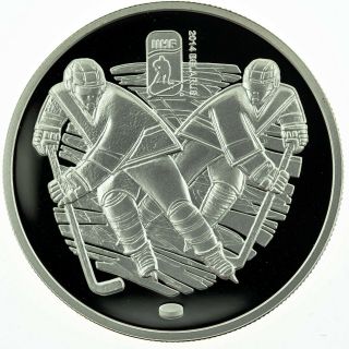 Belarusian Silver Coin 20 Rubles " The 2014 World Ice Hockey Championship " 2012