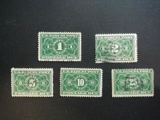 Us Stamps Us Parcel Post Postage Due Jq1,  Jq5 Scv $77.  00 Full Set Wpphil
